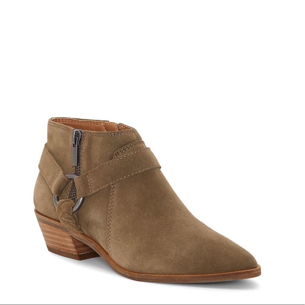 Lucky Brand harness block heel booties